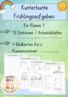 Vorschau - Arbeitsblätter - Kunterbunte Frühlingsaufgaben Klasse 1 und 2 - Deckblatt