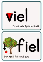 Vorschau - Stationenlernen - Übungskartei - Rechtschreibung "viel" oder "fiel" - Seite 1