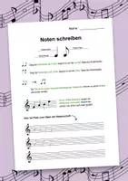 Vorschau - Arbeitsblätter - Arbeitsblatt Noten schreiben Musikunterricht Notenlehre - Deckblatt