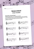 Vorschau - Arbeitsblätter - Arbeitsblatt Musik Notenrätsel C-Dur 2 - Deckblatt