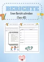 Vorschau - Arbeitsblätter - Berichte - Einen Bericht schreiben (Tanz-AG) - Deckblatt