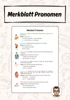 Vorschau - Arbeitsblätter - Merkblatt - Pronomen - Deckblatt