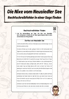 Vorschau - Arbeitsblätter - Sagen nacherzählen - Rechtschreibfehler finden - Deckblatt