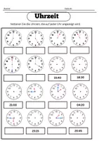 Vorschau - Arbeitsblätter - Die Uhr - Seite 1