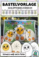 Vorschau - Mal- und Bastelvorlagen - Schlüpfende Küken im Ostergarten - Bastelvorlage Ostern / Frühling #osterbastelsale - Deckblatt