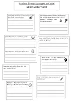 Vorschau - Arbeitsblätter - Meine Erwartungen an den Sportunterricht - Deckblatt
