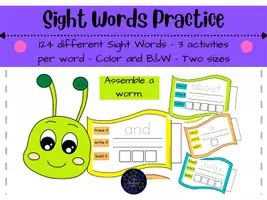 Vista previa - Hojas de trabajo - Sight words | English - Inglés - Portada