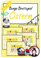 Vorschau - Stationenlernen - Bingo Brettspiel OSTERN | Lesespiel - Deckblatt
