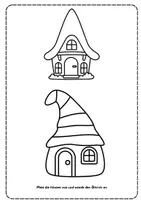 Vorschau - Mal- und Bastelvorlagen - Süße Fensterbilder Weihnachtshäuser / Wichtelhäuser - Seite 1