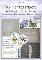 Vorschau - Stundenentwürfe - Vv Hefteinträge (Stundenbilder, Kopiervorlagen, Tafelmaterial): Wie klingt ...?, Präpositionen, bewegtes Lesen/Schreiben - Deckblatt