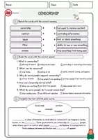 Vorschau - Arbeitsblätter - Censorship Lesetraining Englisch Vokabeln Textverständnis Worksheet - Seite 2