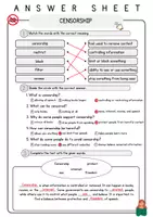 Vorschau - Arbeitsblätter - Censorship Lesetraining Englisch Vokabeln Textverständnis Worksheet - Seite 3