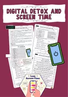 Vorschau - Arbeitsblätter - Digital Detox and Screen Time Textverständnis Englisch Exercises VokabelnLeseverstehen Worksheet - Deckblatt