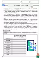 Vorschau - Arbeitsblätter - Digitalization Textverständnis Englisch Exercises VokabelnLeseverstehen Worksheet - Seite 1