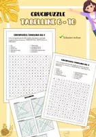 anteprima - Esercizi - RACCOLTA - CRUCIPUZZLE: tabelline da 1 a 10 - Pagina 1