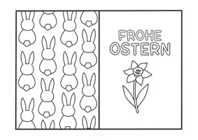 Vorschau - Arbeitsblätter - Frohe Ostern Doodle Karten zum Ausmalen & Basteln im Frühling - Seite 1