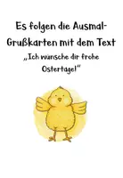 Vorschau - Mal- und Bastelvorlagen - Osterkarten & Osterferiengrüße zum Ausmalen - Seite 1