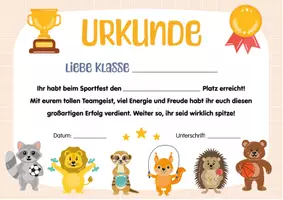 Vorschau - Poster - Sport Urkunde für die Klasse. Urkunde Sporttag, Sportfest Grundschule. - Seite 3
