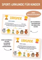 Vorschau - Poster - Sport Urkunde für die Klasse. Urkunde Sporttag, Sportfest Grundschule. - Deckblatt