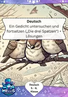 Vorschau - Arbeitsblätter - Gedichte Klasse 5/6: Die drei Spatzen - Deckblatt