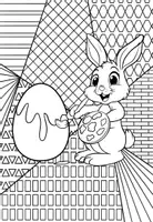 Vorschau - Mal- und Bastelvorlagen - Pop-Art Ausmalbilder Osterhasen - Seite 2