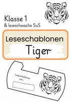 Vorschau - Fördermaterial/Inklusion - Leseschablone Tiger - Deckblatt