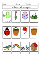 Vorschau - Arbeitsblätter - Silben schwingen im Frühling 🦋 - Deckblatt