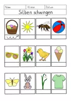 Vorschau - Arbeitsblätter - Silben schwingen im Frühling 🦋 - Seite 1