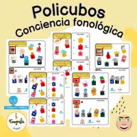 Vista previa - Tarjetas / Manipulativos - Policubos: conciencia fonológica - Portada