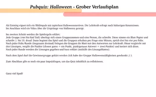 Vorschau - Quiz - Pubquiz Halloween, Kneipenquiz, Englisch, Klasse 10 und Oberstufe - Seite 1