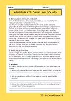 Vorschau - Arbeitsblätter - Arbeitsblatt zu David und Goliath - Deckblatt