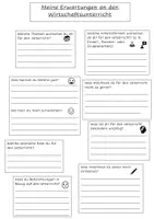 Vorschau - Arbeitsblätter - Meine Erwartungen an den Wirtschaftsunterricht - Deckblatt