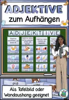 Vorschau - Präsentationen/Tafelbilder - Adjektive zum Aufhängen - Tafelbild und Wandaushang - DaZ / DaF / Deutsch - Deckblatt