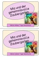 Vorschau - Aufgabenkarten - 7 Tage Geschichte zum Lesen "Mia und der geheimnisvolle Zaubergarten" - Seite 1