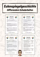 Vorschau - Klassenarbeiten - Eulenspiegelgeschichte: Differenzierte Schularbeiten - Deckblatt