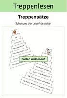 Vorschau - Spiele - Lesetreppen - Lesespiel zur Schulung der Leseflüssigkeit - Deckblatt