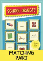 anteprima - Flashcard - School objects Matching Pairs Game / Gioco di memoria (inglese) - Pagina di copertina