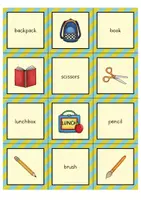 anteprima - Flashcard - School objects Matching Pairs Game / Gioco di memoria (inglese) - Pagina 2