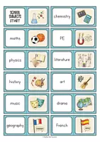 anteprima - Flashcard - School Subjects Domino Game // Gioco del domino (inglese) - Pagina 1