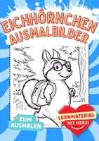 Vorschau - Arbeitsblätter - Kunst Eichhörnchen Ausmalbilder wandern Kunstidee zum Ausmalen - Deckblatt