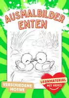 Vorschau - Arbeitsblätter - Kunst Enten Ausmalbilder Gänse Kunstidee zum Ausmalen - Deckblatt