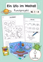 Vorschau - Mal- und Bastelvorlagen - Weltall Pop Up Karte basteln - Deckblatt