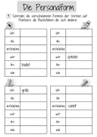 Vorschau - Arbeitsblätter - Deutsch Verben Personalform 2 Klasse DaZ Sommer DaZ Grundschule Arbeitsblatt - Seite 1