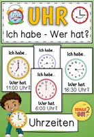 Vorschau - Spiele - Uhrzeiten / Ich habe...Wer hat? Spiel - Deckblatt