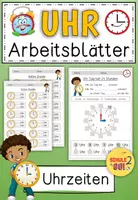 Vorschau - Arbeitsblätter - Uhrzeiten / Arbeitsblätter - Deckblatt