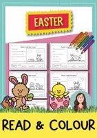 Vorschau - Arbeitsblätter - Easter read and colour - 8 Bilder, 2-fach differenziert (Englisch) - Deckblatt