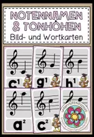 Vorschau - Bildkarten - NOTENNAMEN & TONHÖHEN - Bild- und Wortkarten - Deckblatt