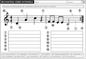 Vorschau - Arbeitsblätter - NOTENLEHRE (Bestandteile einer Notenzeile) - Arbeitsblatt - Seite 2