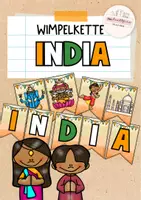 Vorschau - Mal- und Bastelvorlagen - India | Wimpelkette | Landeskunde Indien - Deckblatt
