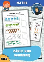 Vorschau - Arbeitsblätter - Mathe: Zähle und Schreibe! kostenlose Freiarbeitsübung - Deckblatt